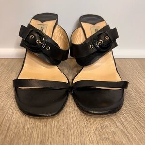 Jimmy Choo Black Leather Heels